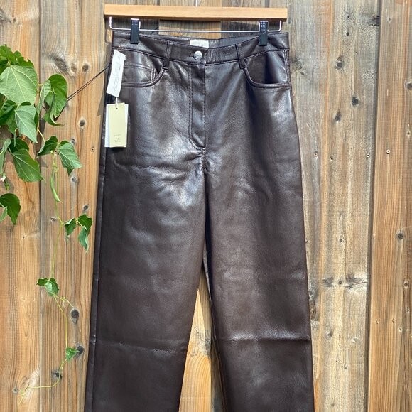 Wilfred The Melina High-Waisted Vegan Leather Pants NWT Size 8 - Picture 4 of 13
